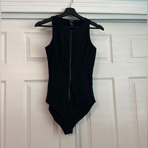 Black zipper bodysuit